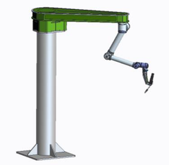 Robot column/swivelling column for max. working range