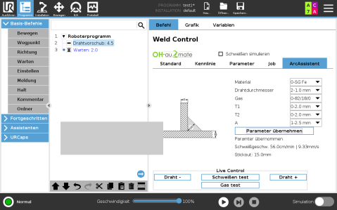 CutControl-Software für UR